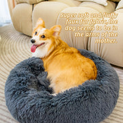 Calming Fluffy Donut Bed for Dogs and Cats - photo 6