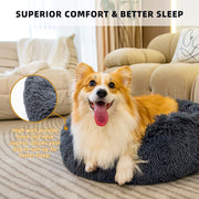 Calming Fluffy Donut Bed for Dogs and Cats - photo 5